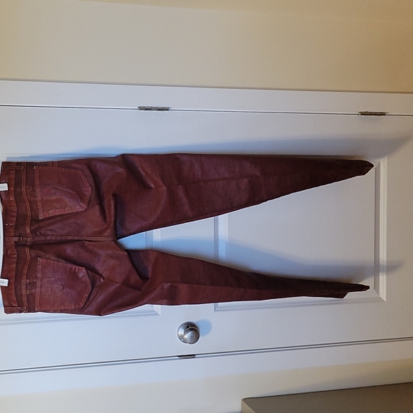 Jean Red & Black Faux Leather beija flor Brazil 12 - Picture 3 of 7